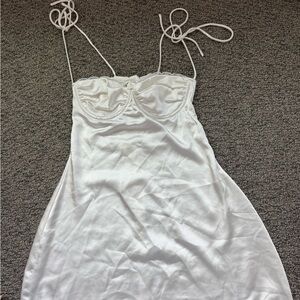 Princess Polly White Satin mini dress